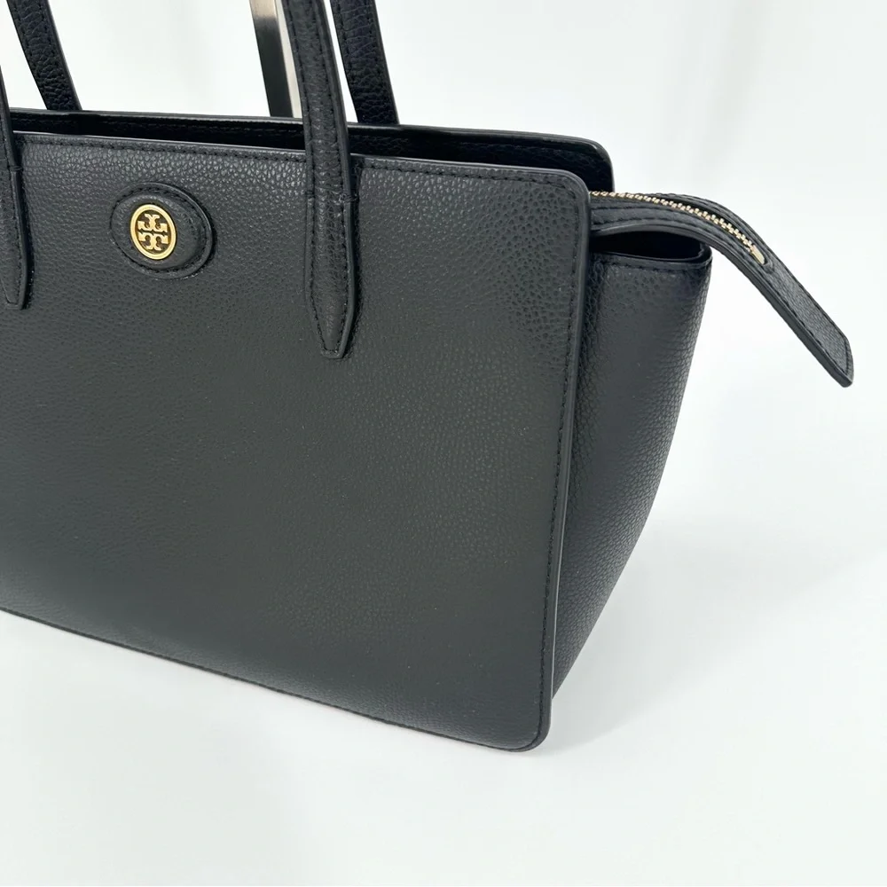 Tory Burch Robinson Leather Tote Bag Black